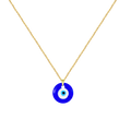 Collar dorado con colgante azul de Ojo Turco