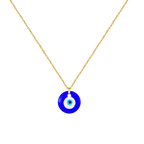 Collar dorado con colgante azul de Ojo Turco
