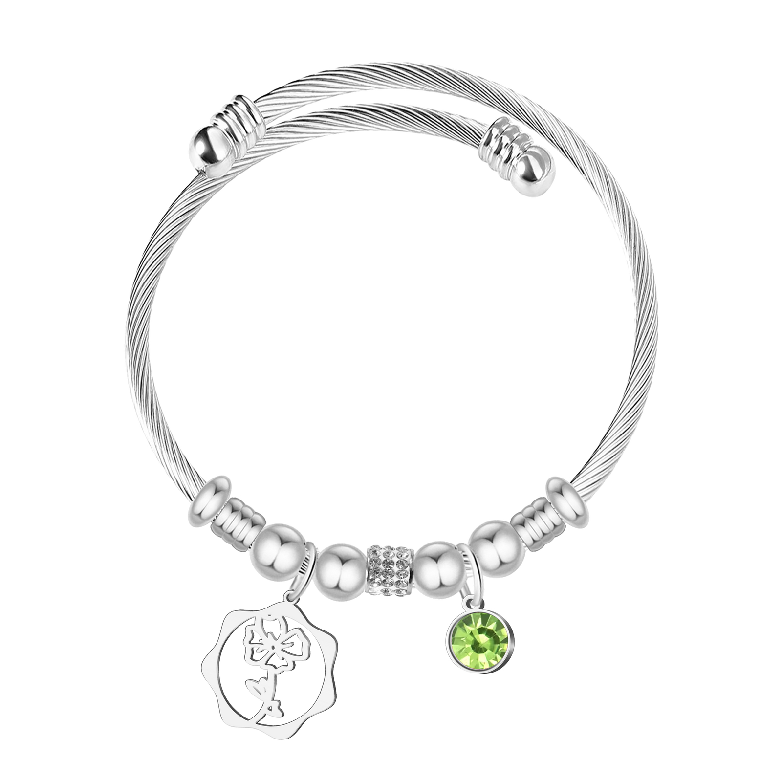 Brazalete Mes de Nacimiento en Acero textura