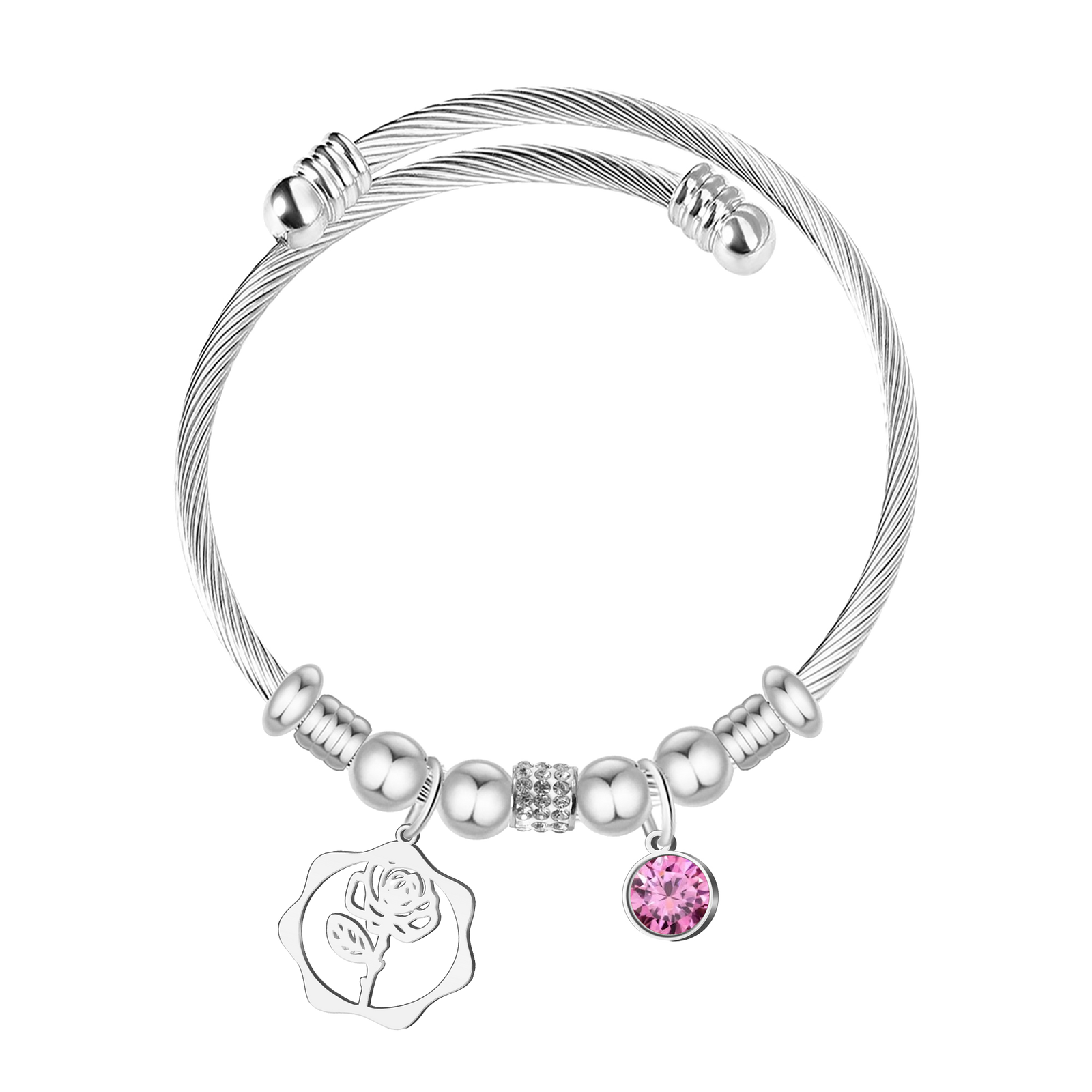 Brazalete Mes de Nacimiento en Acero textura
