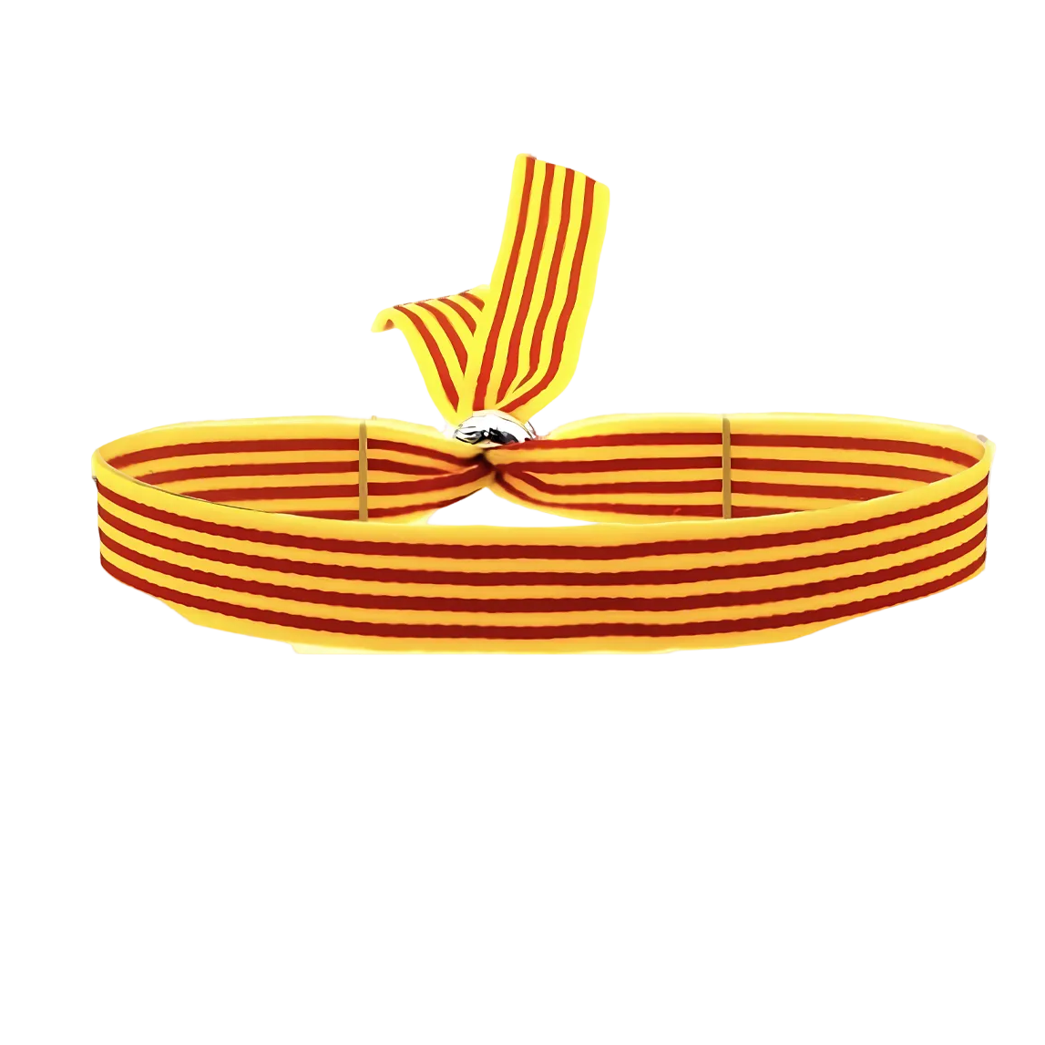 Pulsera de tela amarilla y roja con bandera de Cataluña