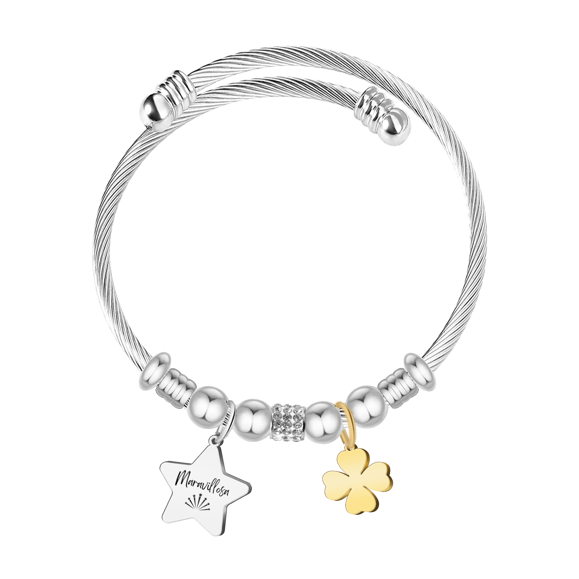 Brazalete Acero Palabra Maravillosa