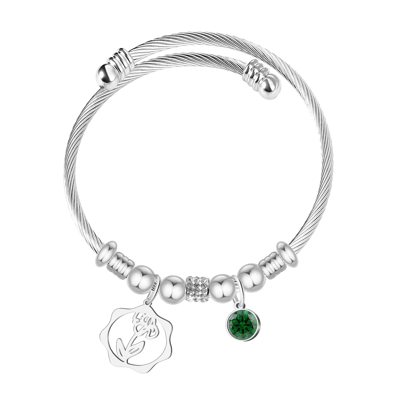 Brazalete Mes de Nacimiento en Acero textura