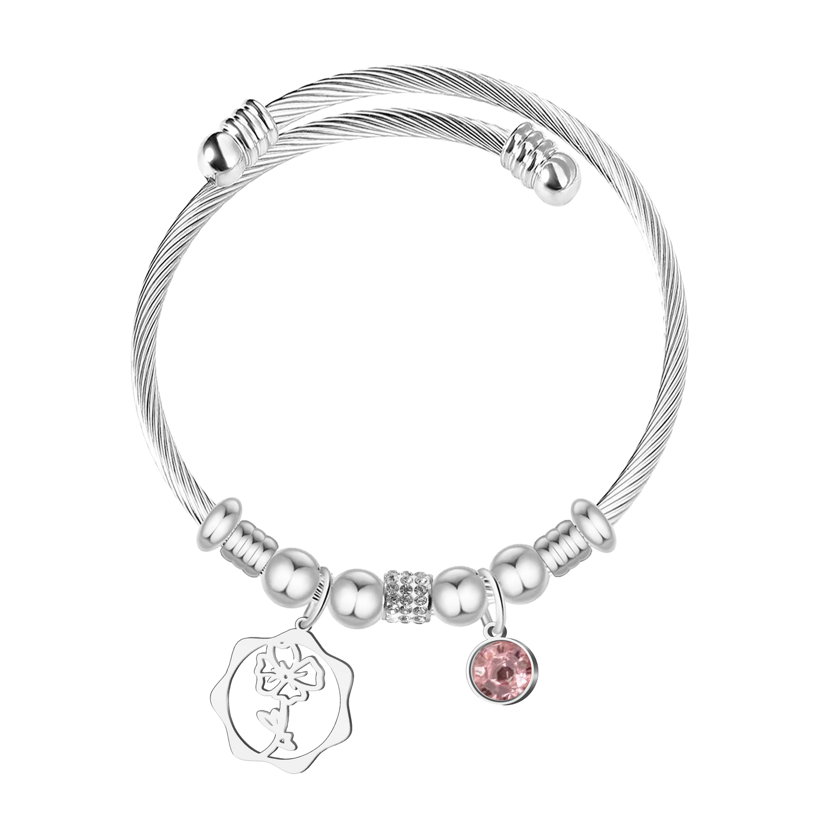 Brazalete Mes de Nacimiento en Acero textura