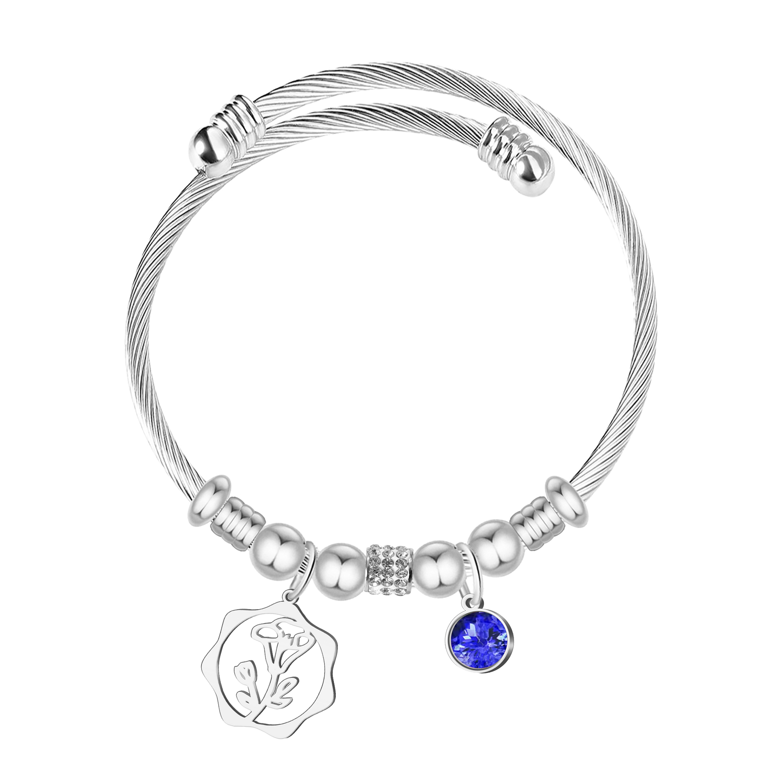 Brazalete Mes de Nacimiento en Acero textura