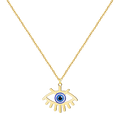 Collar dorado con colgante de Ojo Turco y cristales