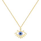 Collar dorado con colgante de Ojo Turco y cristales