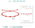 Pulsera 7 Nudos con Letra A Color Plateado