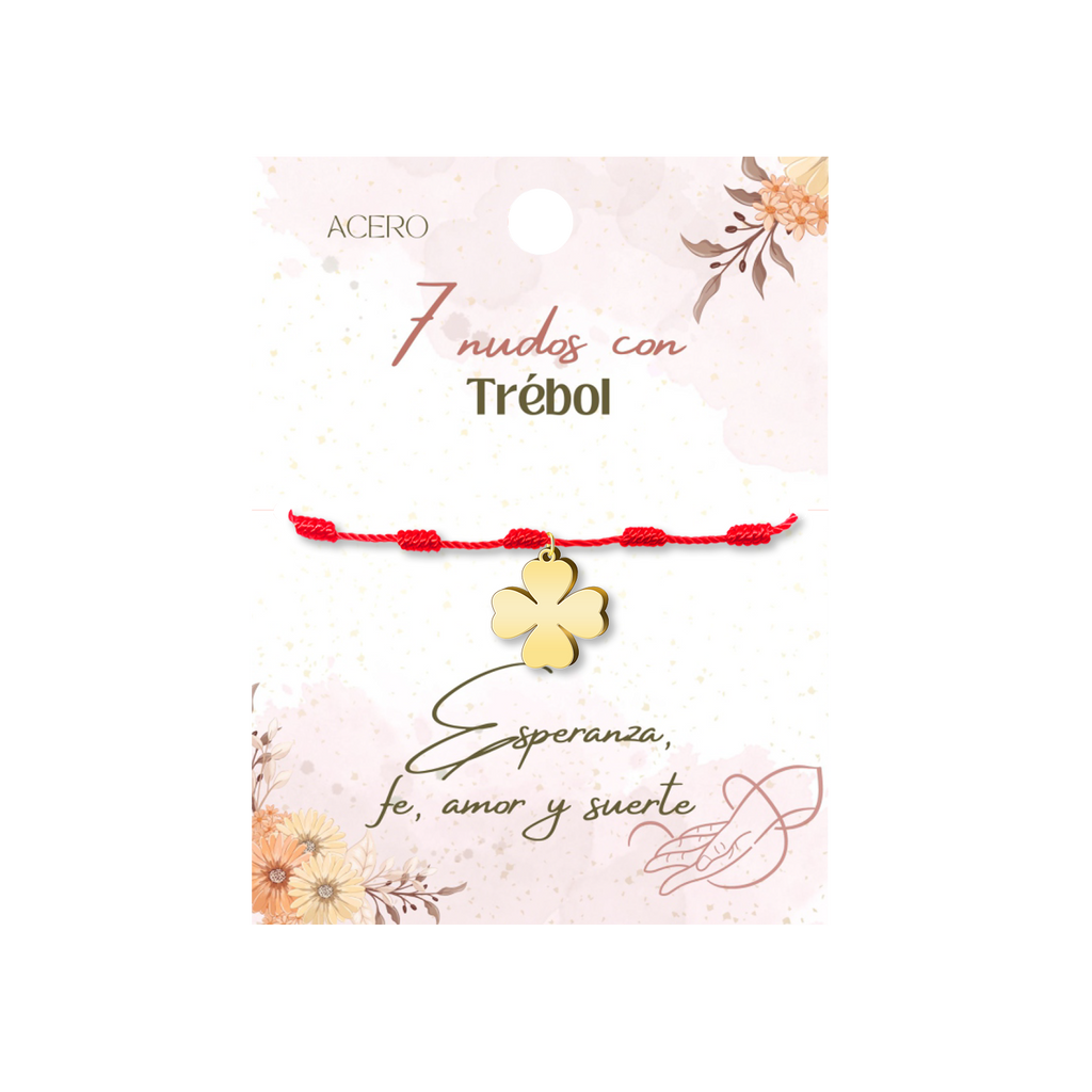 Pulsera 7 Nudos con Trébol