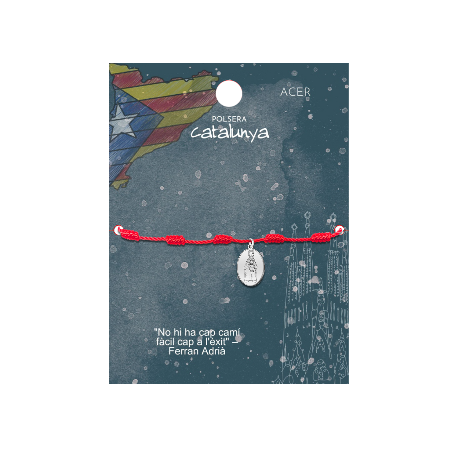 Pulsera 7 Nudos con Medalla de la Virgen de Montserrat en Acero Inoxidable cotigo