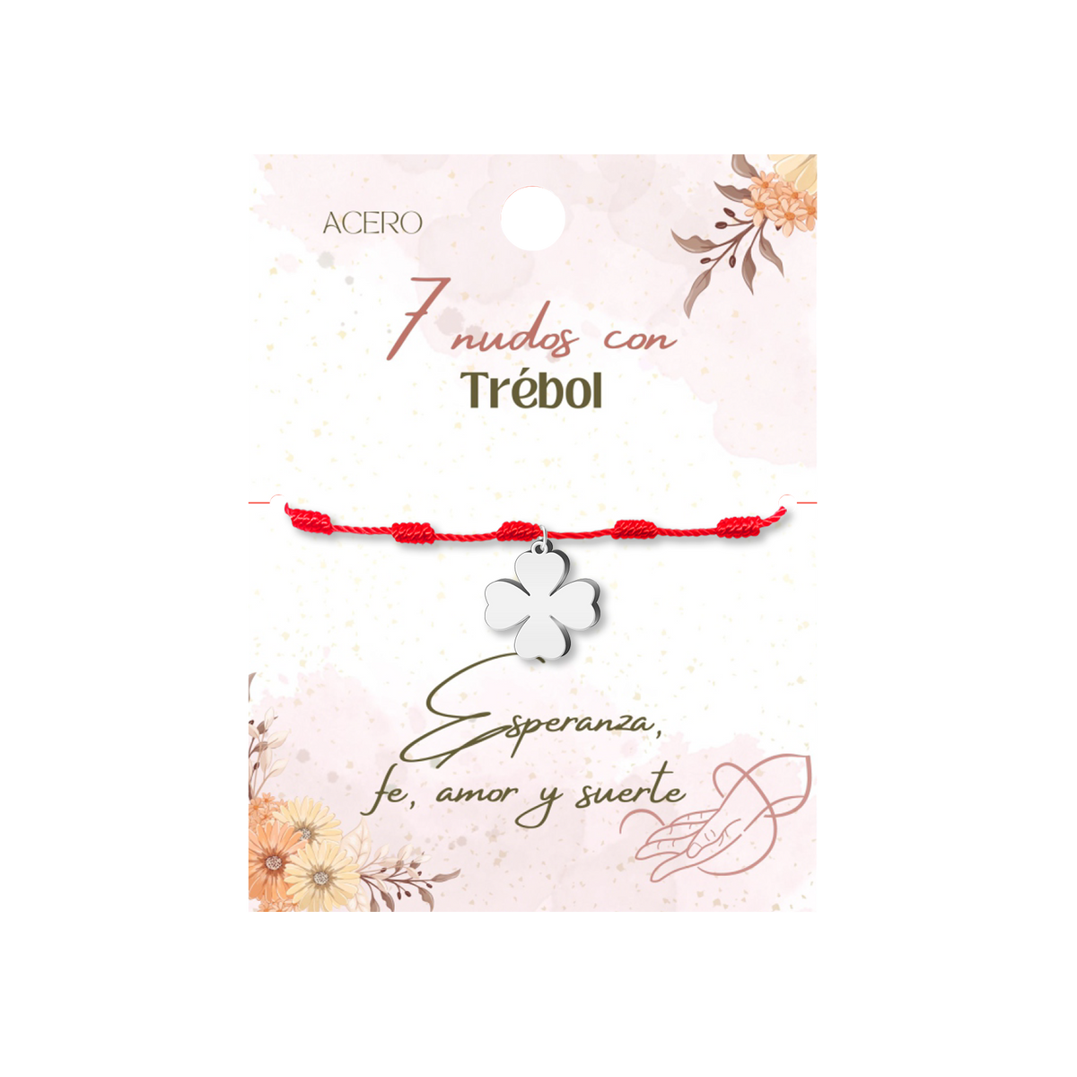 Pulsera 7 Nudos con Trébol