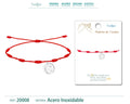 Pulsera 7 Nudos con Letra C Color Plateado