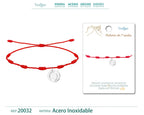 Pulsera 7 Nudos con Letra O Color Plateado