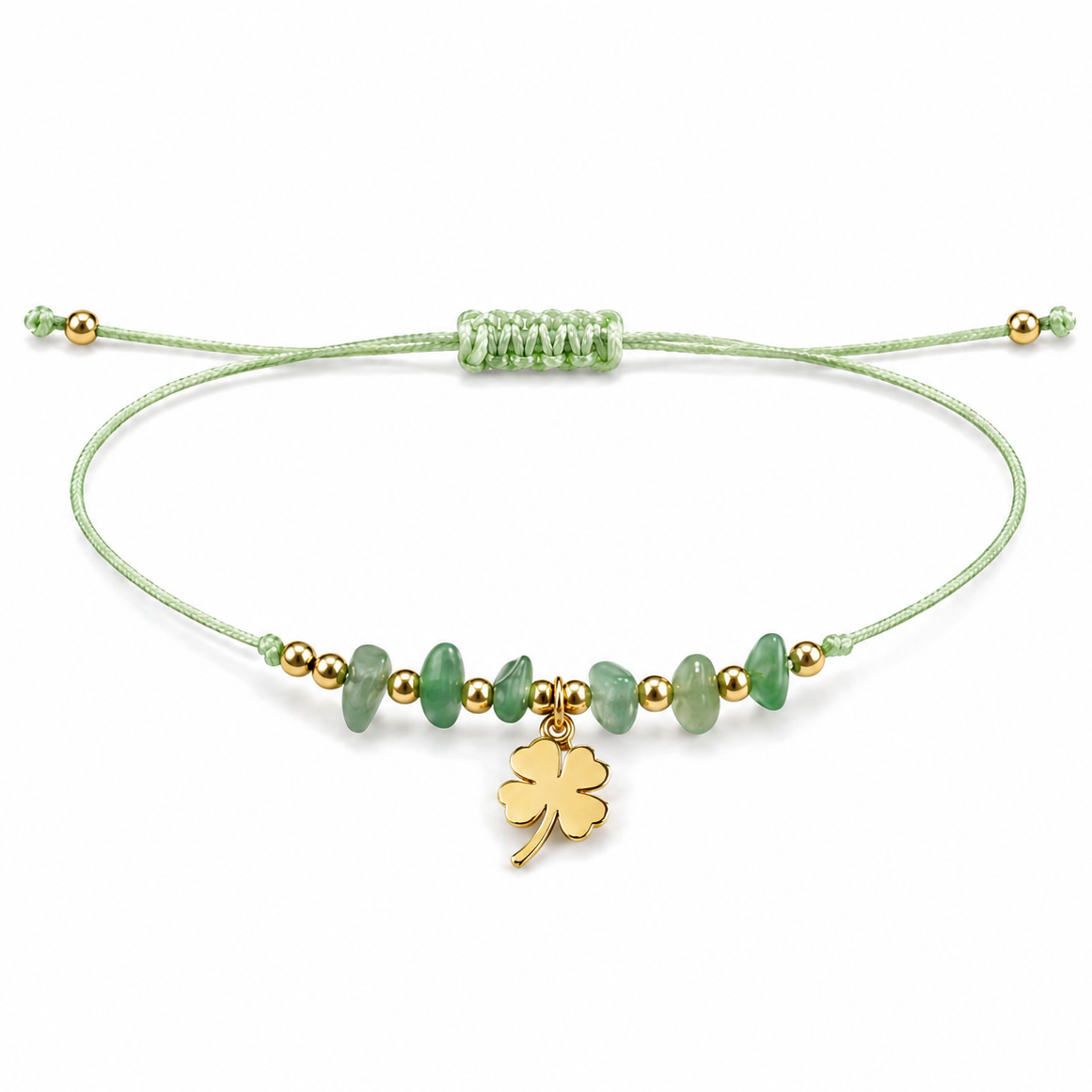 Pulsera Aventurina Verde con Trébol