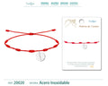 Pulsera 7 Nudos con Letra I Color Plateado