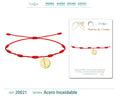Pulsera 7 Nudos con Letra I Color Dorado