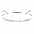 Pulsera Gris con Cuentas Efecto Perla