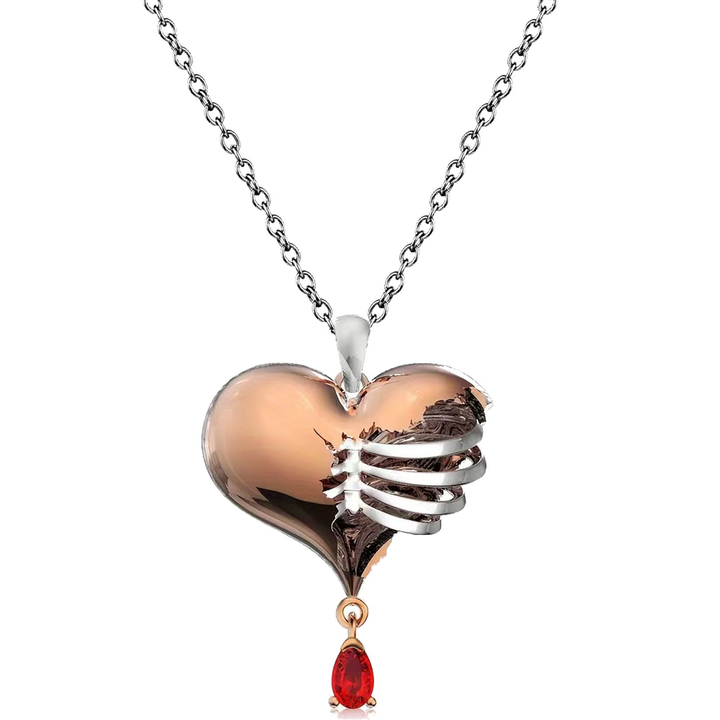 Collar gótico para mujer o Hombre, diseños de corazón, calavera, luna y fénix | Joyería oscura | Regalo romántico y original