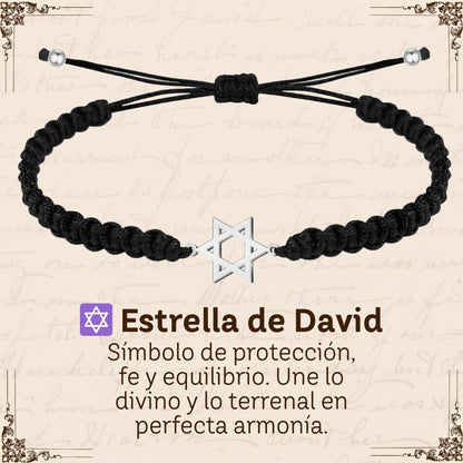 Pulsera Hilo Destino Hecho a Mano 🧵 con Amuleto de Suerte y Protección 🍀 en Acero Inoxidable 💎