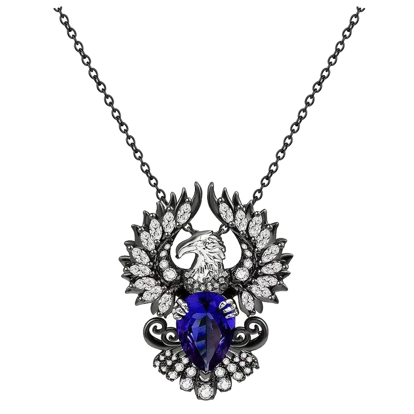 Collar gótico para mujer o Hombre, diseños de corazón, calavera, luna y fénix | Joyería oscura | Regalo romántico y original