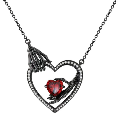 Collar gótico para mujer o Hombre, diseños de corazón, calavera, luna y fénix | Joyería oscura | Regalo romántico y original