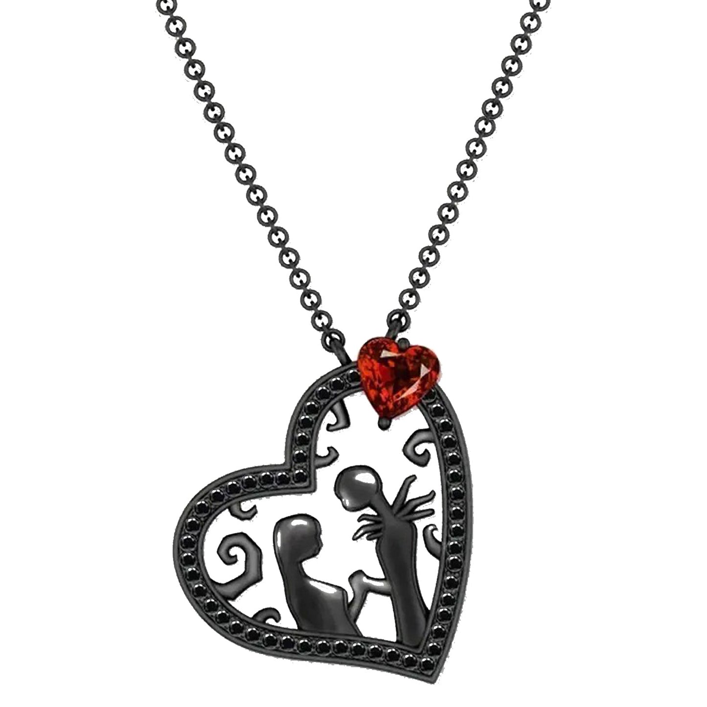 Collar gótico para mujer o Hombre, diseños de corazón, calavera, luna y fénix | Joyería oscura | Regalo romántico y original