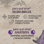 Anillo Nudo de Bruja con Amatista en Acero Plateado - cotigo