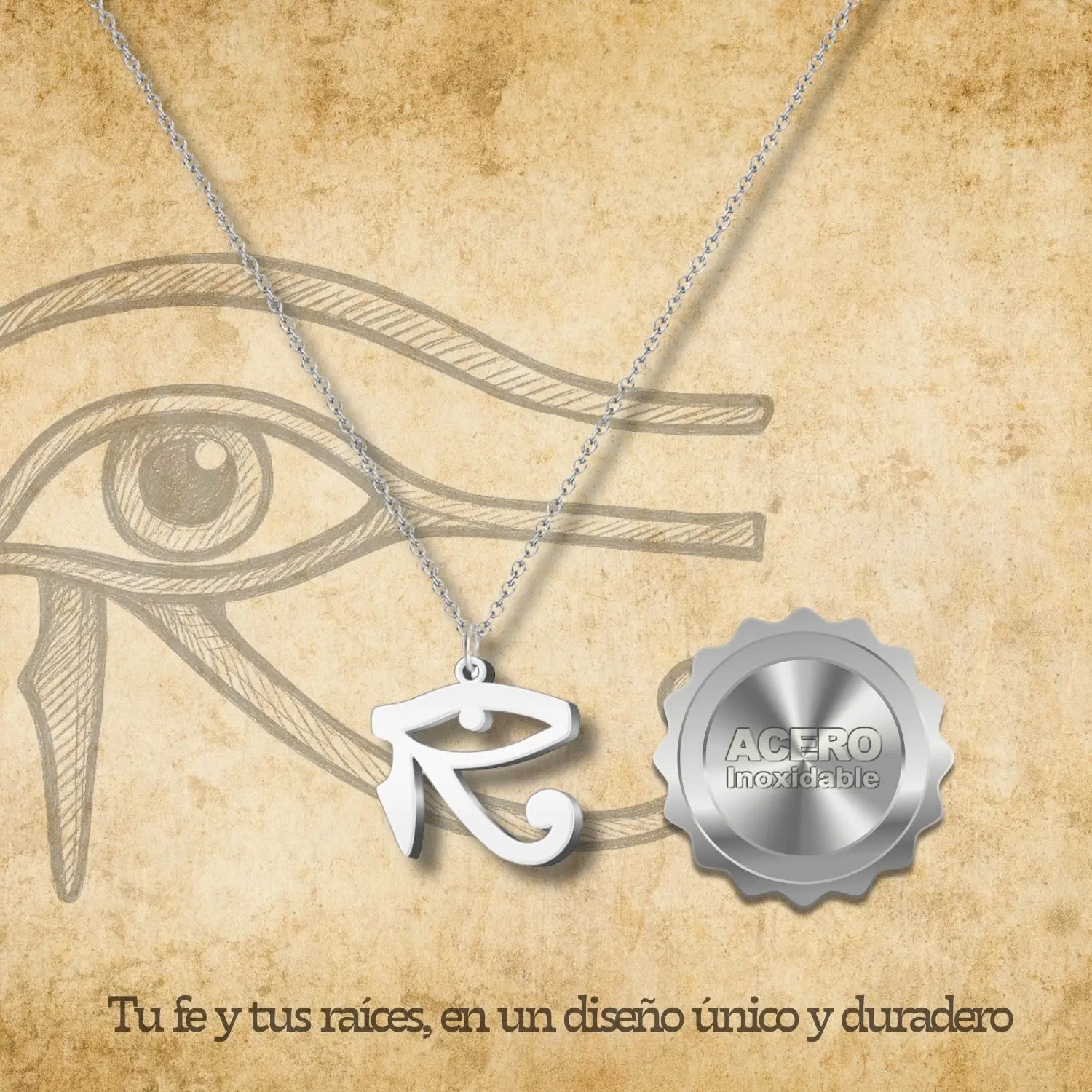 Colgante Ojo horus Acero Plateado - cotigo