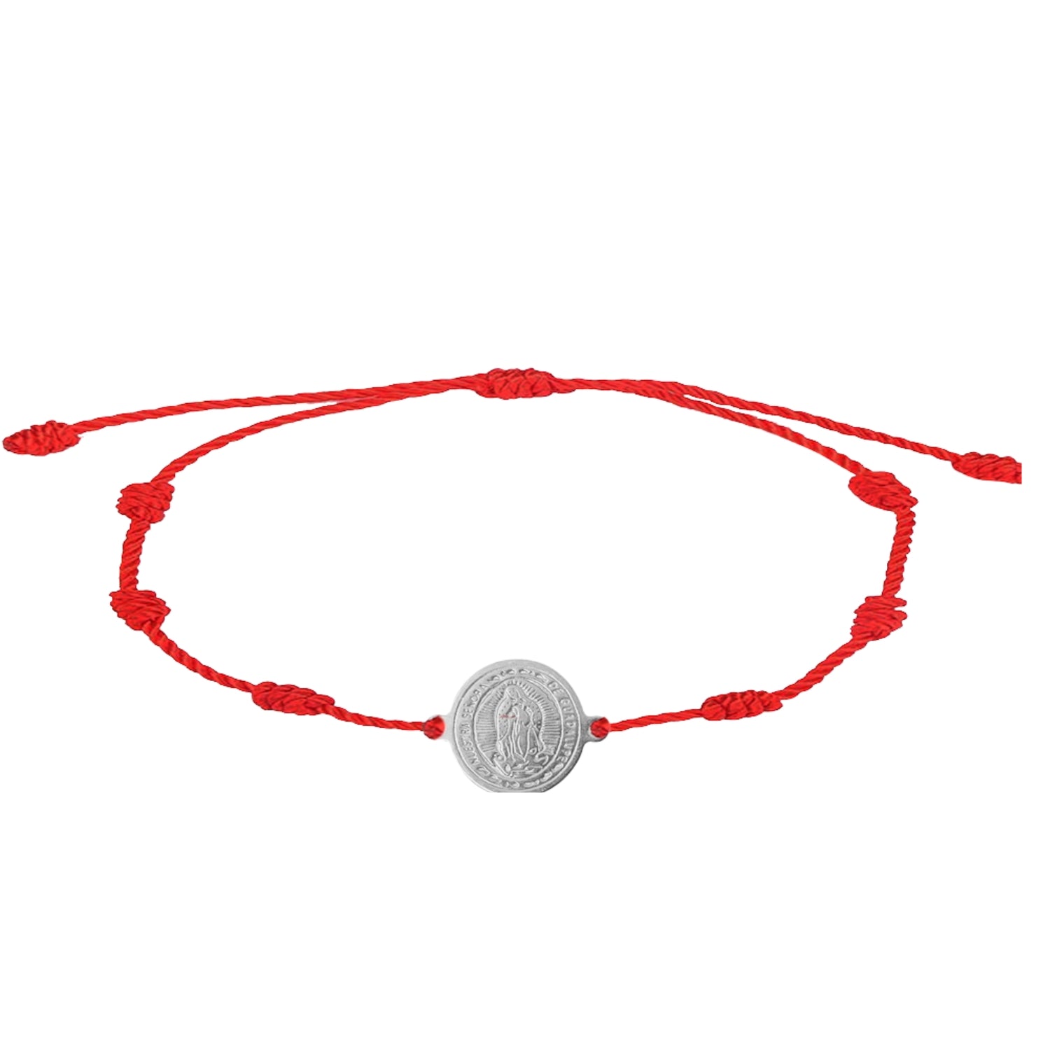 Pulsera 7 nudos con Virgen Guadalupe Acero