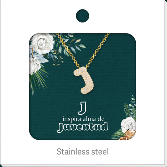 Colgante Letra inicial J con Piedra Circonita