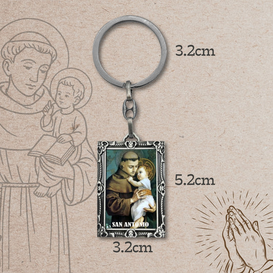 Llavero San Antonio con Imagen Coloreado