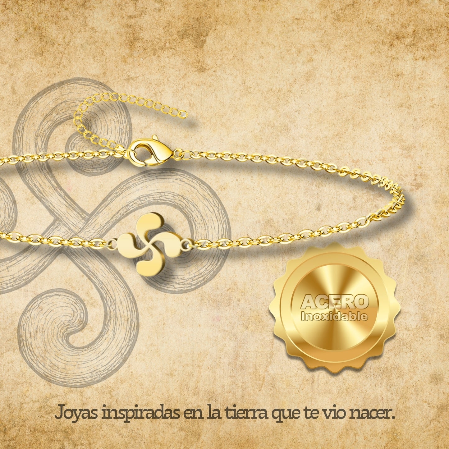 Pulsera LAUBURU-Acero color Dorado