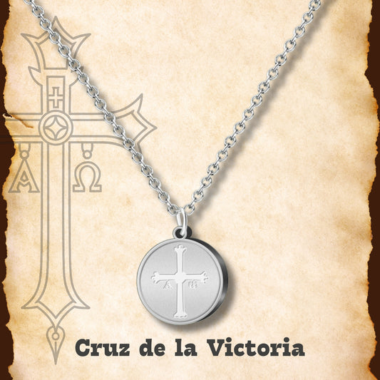 Colgante Cruz de la Victoria Acero Plateado