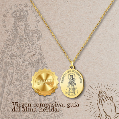 colgante Virgen de los desamparados Acero Dorado