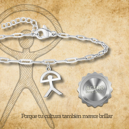Pulsera Con Indalo Acero Plateado