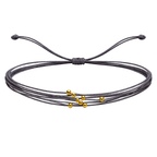 Pulsera Multihilo Encerado con Cuentas de Acero Inoxidable