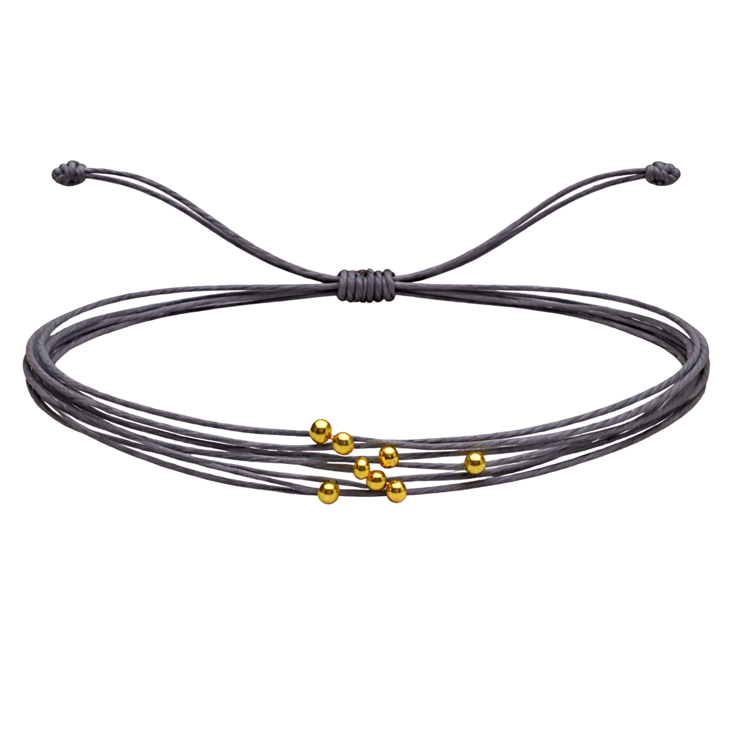 Pulsera Multihilo Encerado con Cuentas de Acero Inoxidable
