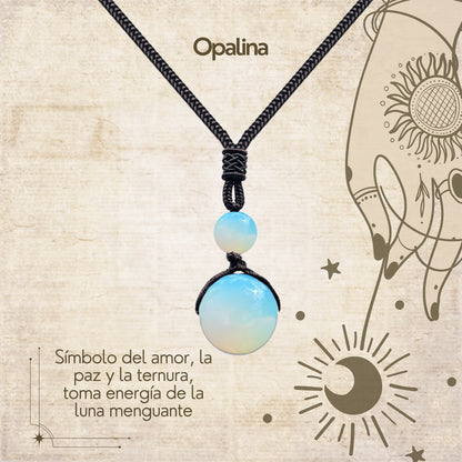 Colgante de piedra natural 14 mm 🌈 ¡Hecho a mano y con significado único! 🔮 Cuerda ajustable 40–70 cm