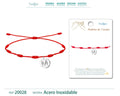 Pulsera 7 Nudos con Letra M Color Plateado