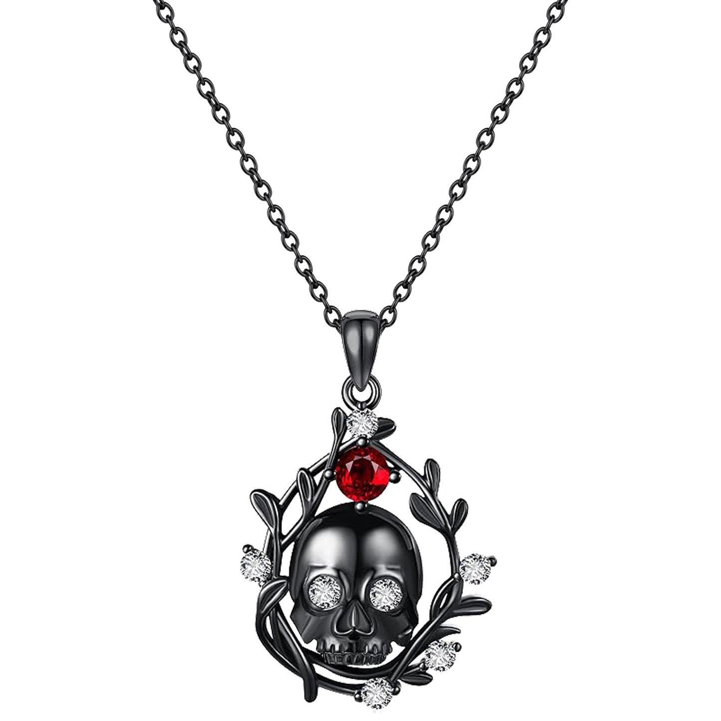 Collar gótico para mujer o Hombre, diseños de corazón, calavera, luna y fénix | Joyería oscura | Regalo romántico y original