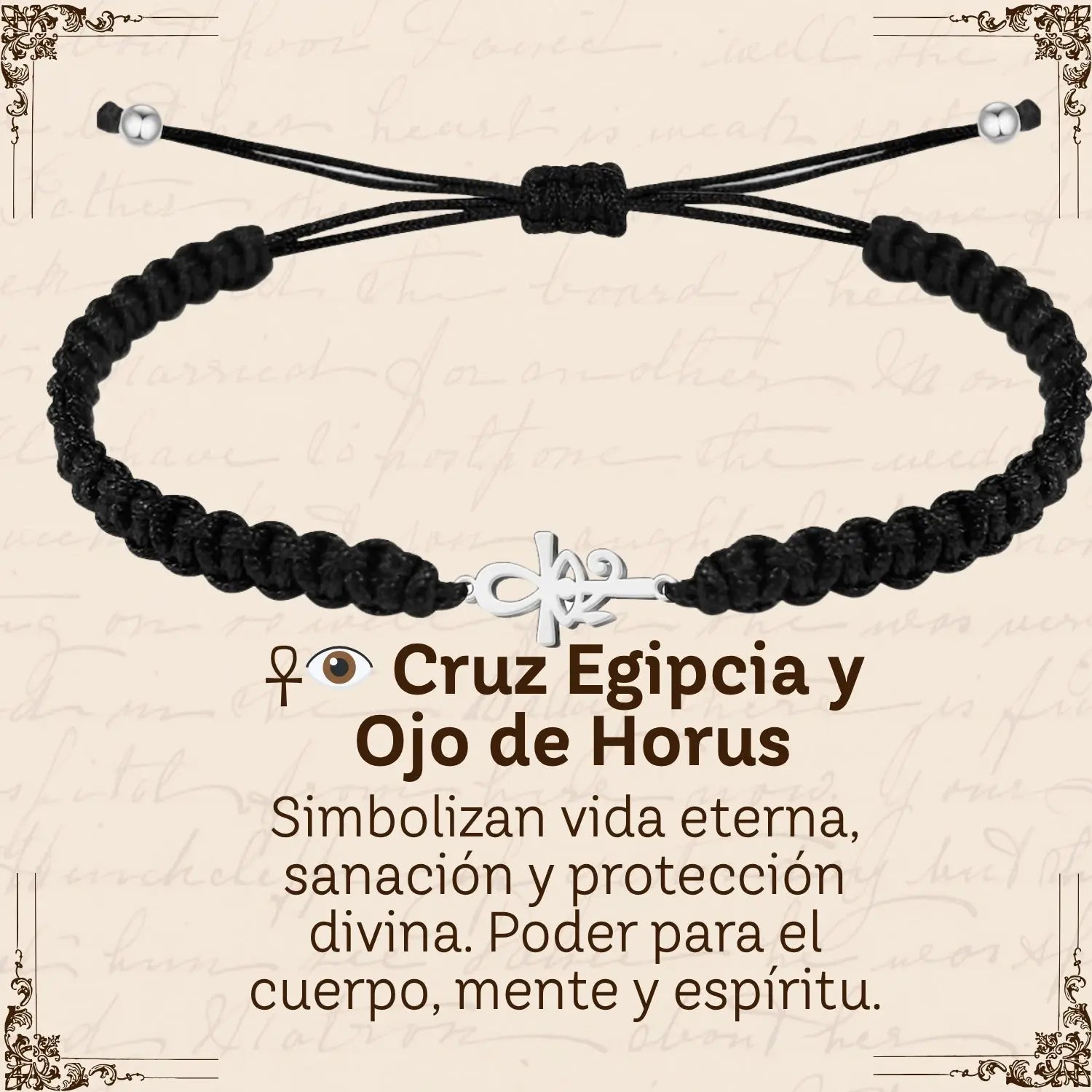 Pulsera Hilo Destino Hecho a Mano 🧵 con Amuleto de Suerte y Protección 🍀 en Acero Inoxidable 💎 - cotigo