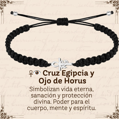 Pulsera Hilo Destino Hecho a Mano 🧵 con Amuleto de Suerte y Protección 🍀 en Acero Inoxidable 💎