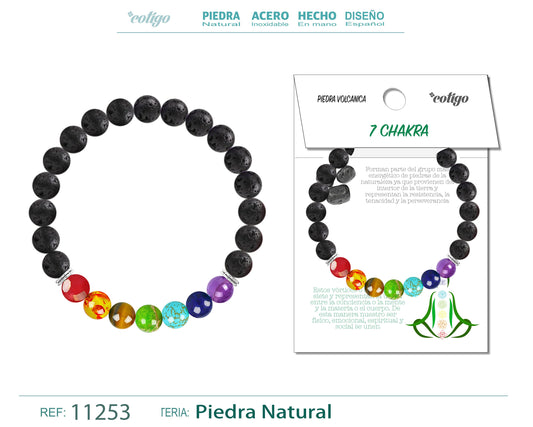 Pulsera 7 Chakras con Volcanica