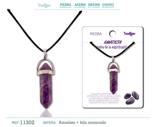 Colgante piedra punto Amatista