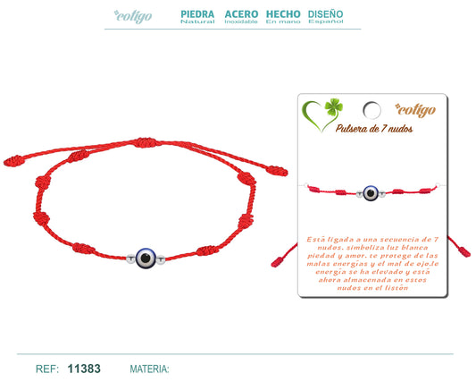PULSERA 7 NUDOS CON OJO DE TURCO