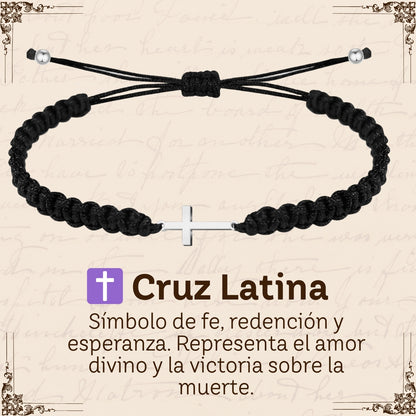 Pulsera Hilo Destino Hecho a Mano 🧵 con Amuleto de Suerte y Protección 🍀 en Acero Inoxidable 💎