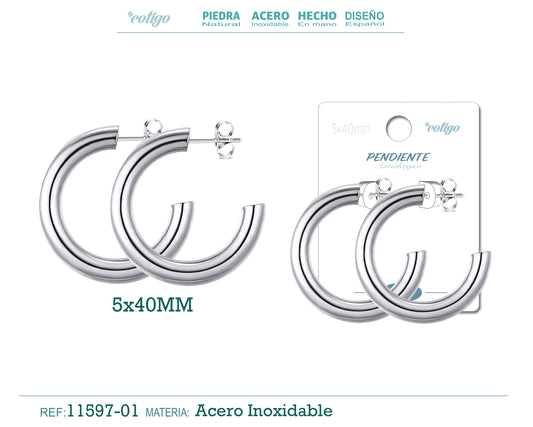 Aro acero 5x40mm color acero
