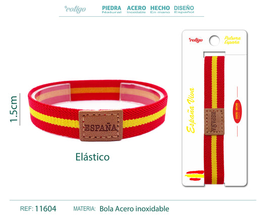 Pulsera españa elástico Ancho 1.5cm rojo