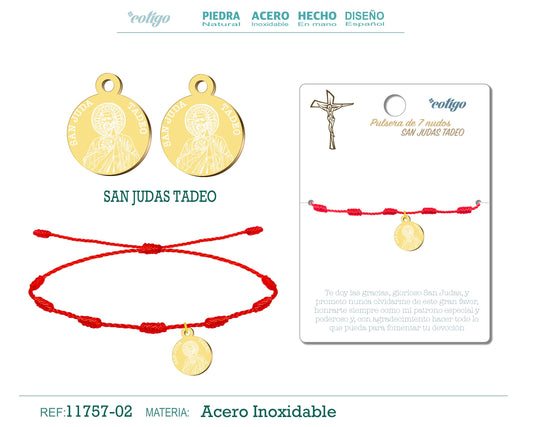 Pulsera 7 nudos con SAN JUDAS TADEO