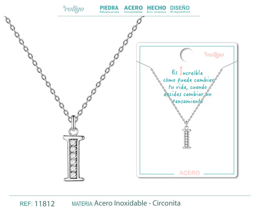 Collar Letra-I con Stras